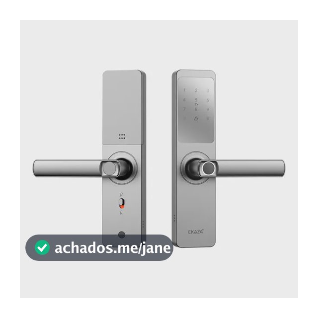Fechadura Digital Inteligente Biometria Lyra Wifi Ekaza Alumínio Prateado