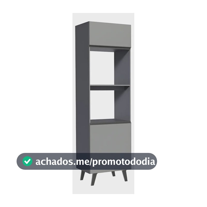 Torre Quente 60 Cm 2 Portas 2 Nichos Cinza Madesa Nice Cinza