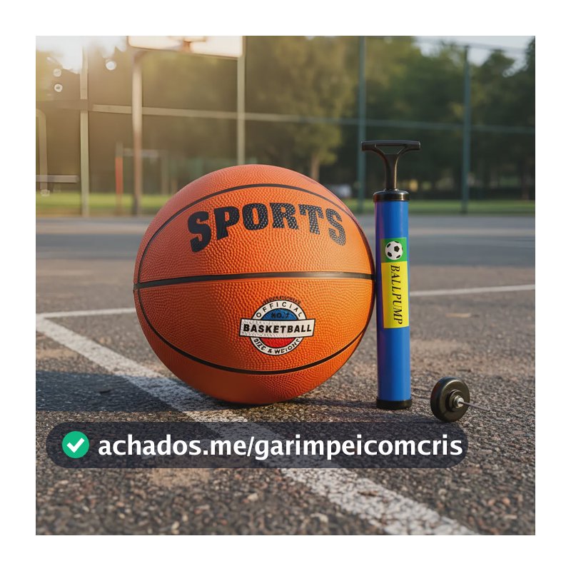 Bola De Basquete Profissional Tamanho Oficial Nba + Bomba Ar Laranja