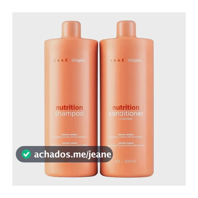 Kit Braé Stages Nutrition - Shampoo 1l + Condicionador 1l