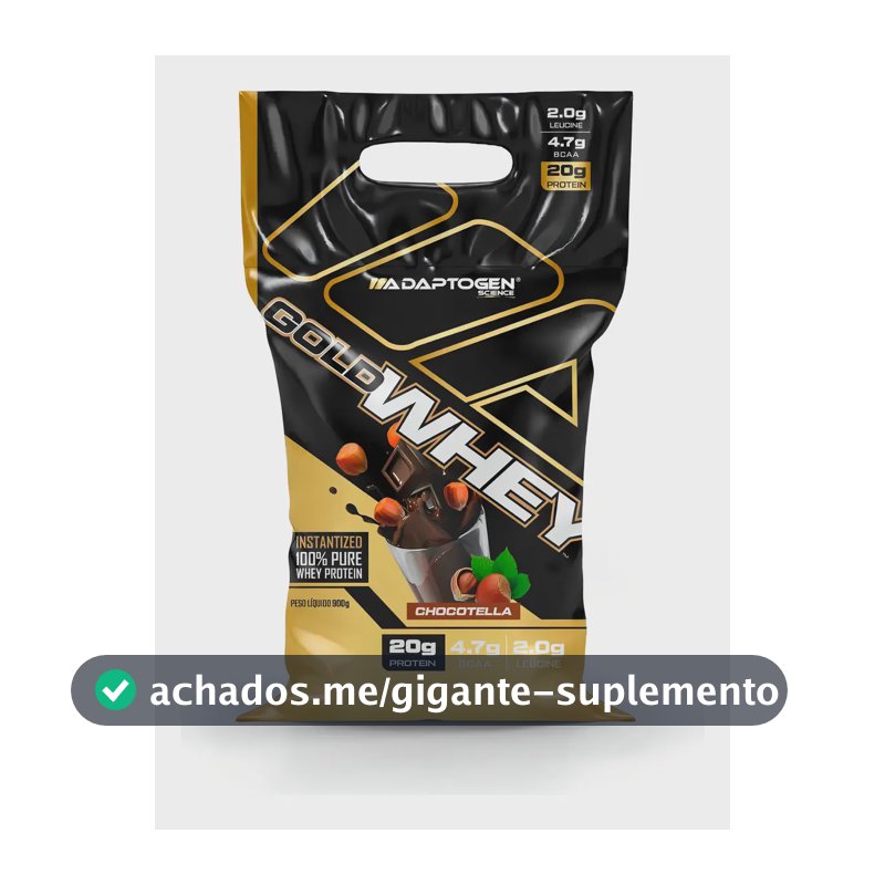 Gold Whey 100% Whey Protein 900g Sabor Chocotella Adaptogen Sabor Chocotela