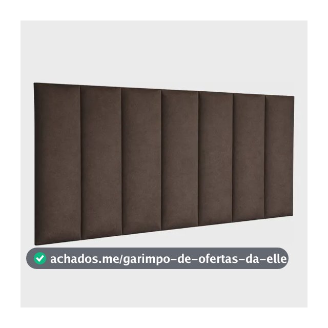 Cabeceira Modular Estofada Cama Placas 45x20 Retangulares Marrom Casal Padrao - 7 Placas