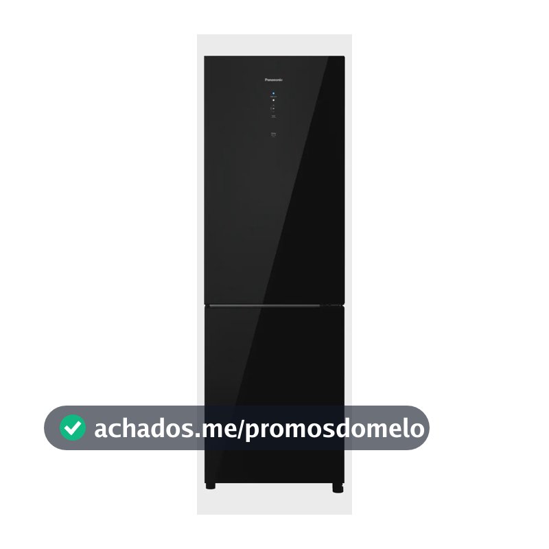 Refrigerador Panasonic 407l Black Glass Nr-bb41gv2b Preto