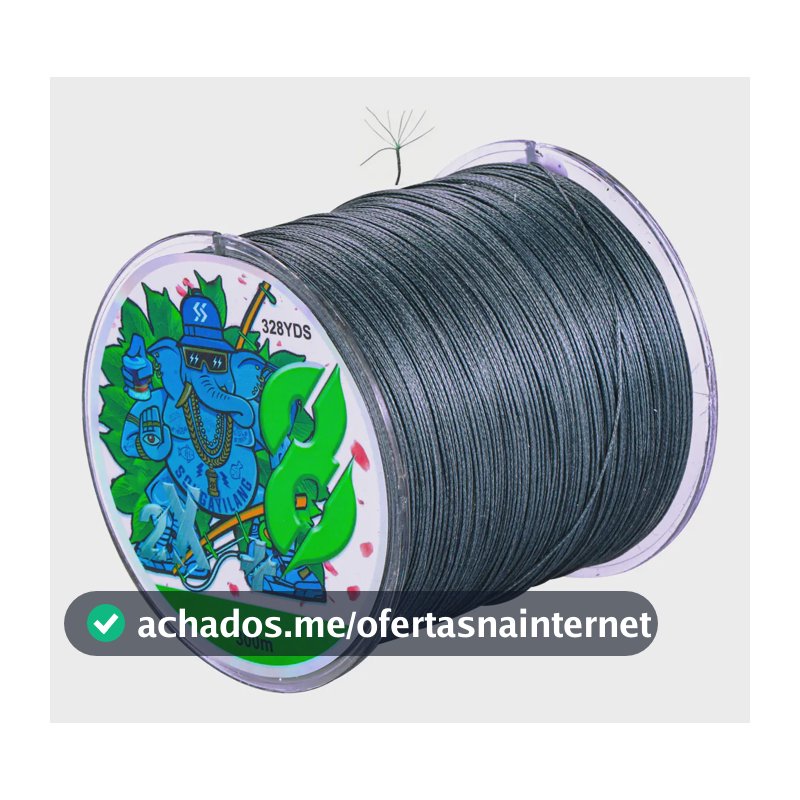 Linha De Pesca Pe 300m 8 Fios Premium Multifilamento Durável Cinza 0.23mm-30lb