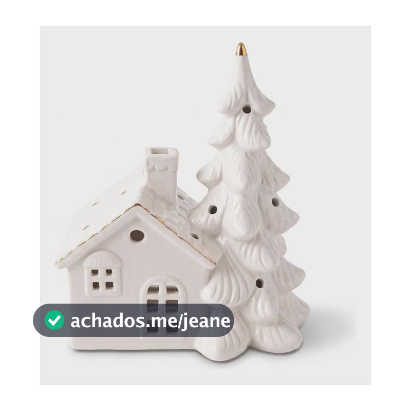 Enfeite De Natal Casinha Led Home Style Hielo 20 Cm Branco