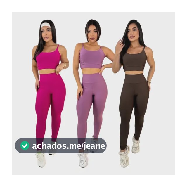 Top Com Legging Suplex Power Conjunto Fitness Feminino Moda