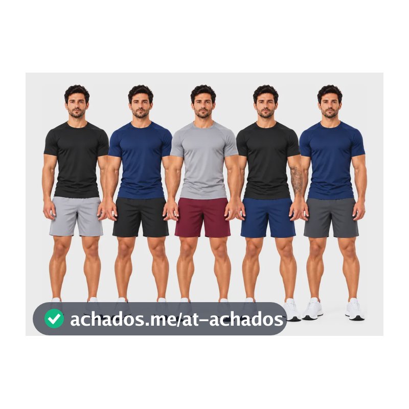 Kit 10 Peças Dry Fit 5 Camisetas + 5 Shorts Academia Corrida Sortidos Gg