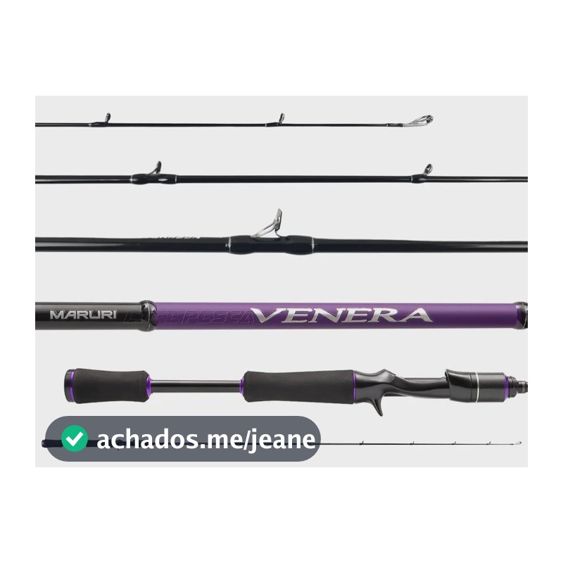 Vara Para Carretilha Maruri Venera (1,73m) 7-14lbs Inteiriça Preto E Roxo