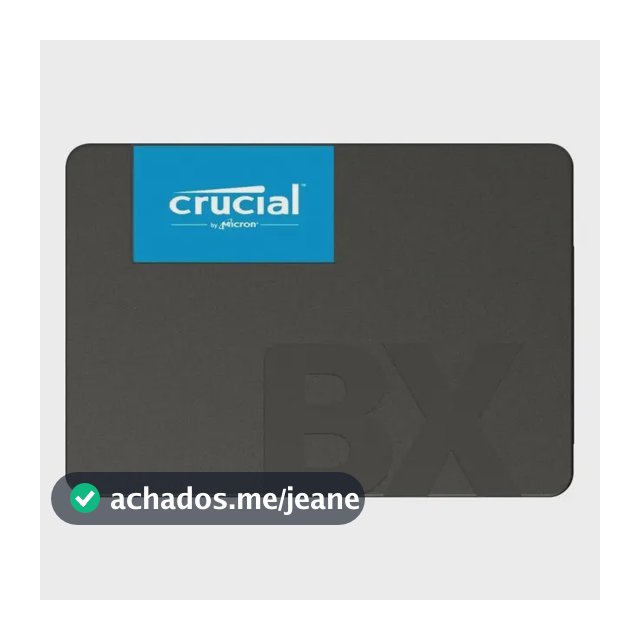 Ssd 1tb Sata Iii 2,5 Pol. Crucial Bx500 Ct1000bx500ssd1 Velocidade De Leitura Até 540mb/s Disco Sólido Interno Preto