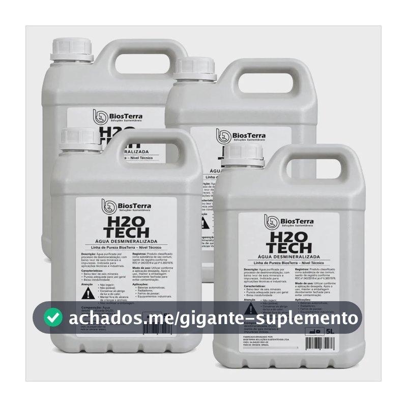 Água Desmineralizada/deionizada Para Arrefecimento 20l Incolor