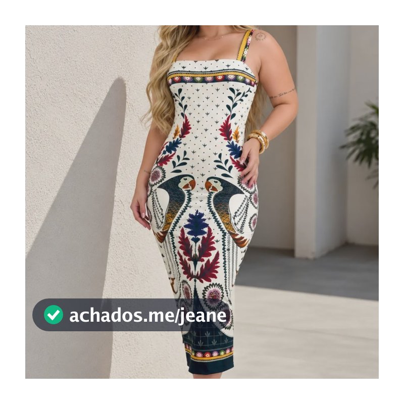 Vestido Feminino Moda Elegante Moderna Casual Multicolorido Estampado Único 36-42