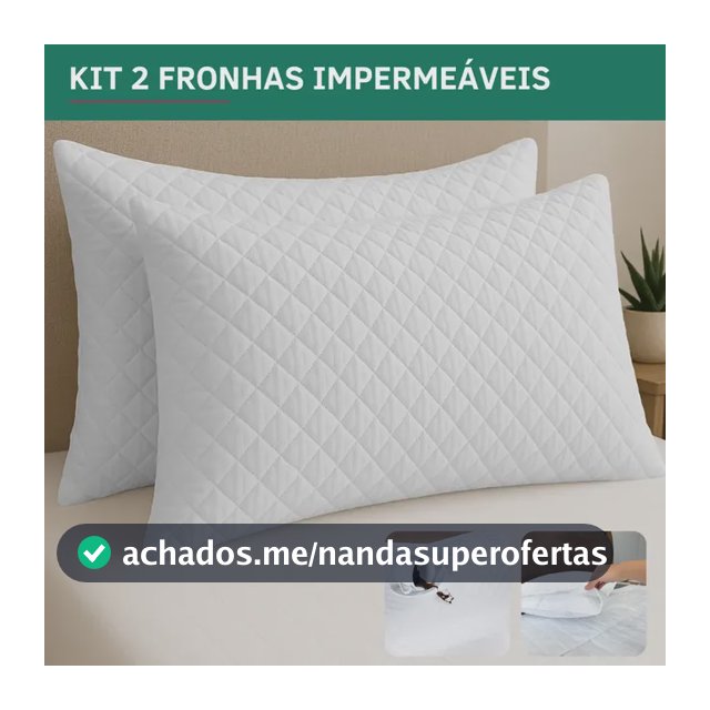 Kit 2 Capa Travesseiro Impermeavel Fronha Resistente Matelado Travesseiro
