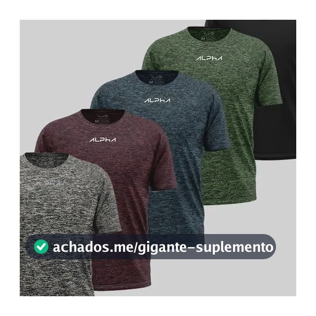 Kit 5 Camisetas New Fluid Mescla Dry Alpha Masculina