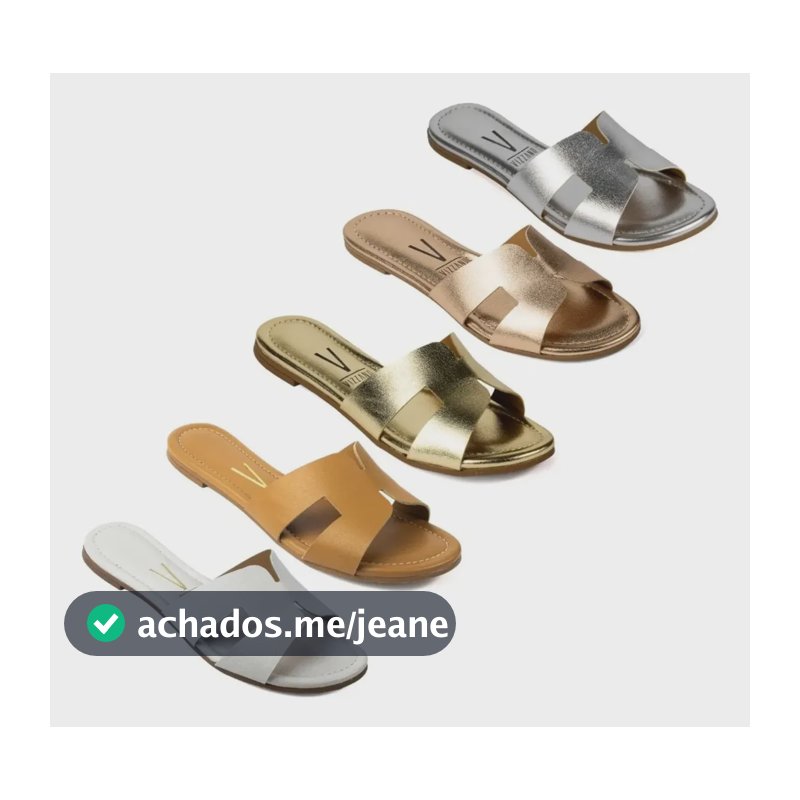 Sandália Rasteirinha Vizzano Feminina Brilho Original 6371 Dourado Brilhante 36 Br