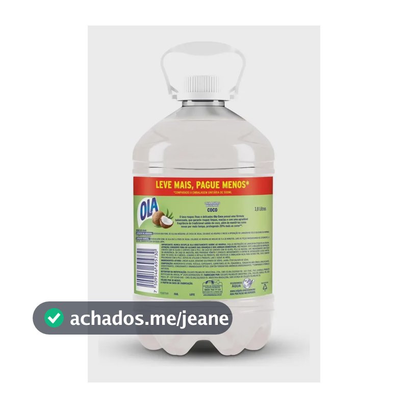 Sabão líquido Ola Lava Roupas Roupas Delicadas coco garrafa 3.8 L
