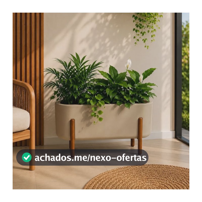 Vaso Para Plantas Jardineira Floreira Com Suporte De Madeira Areia Liso