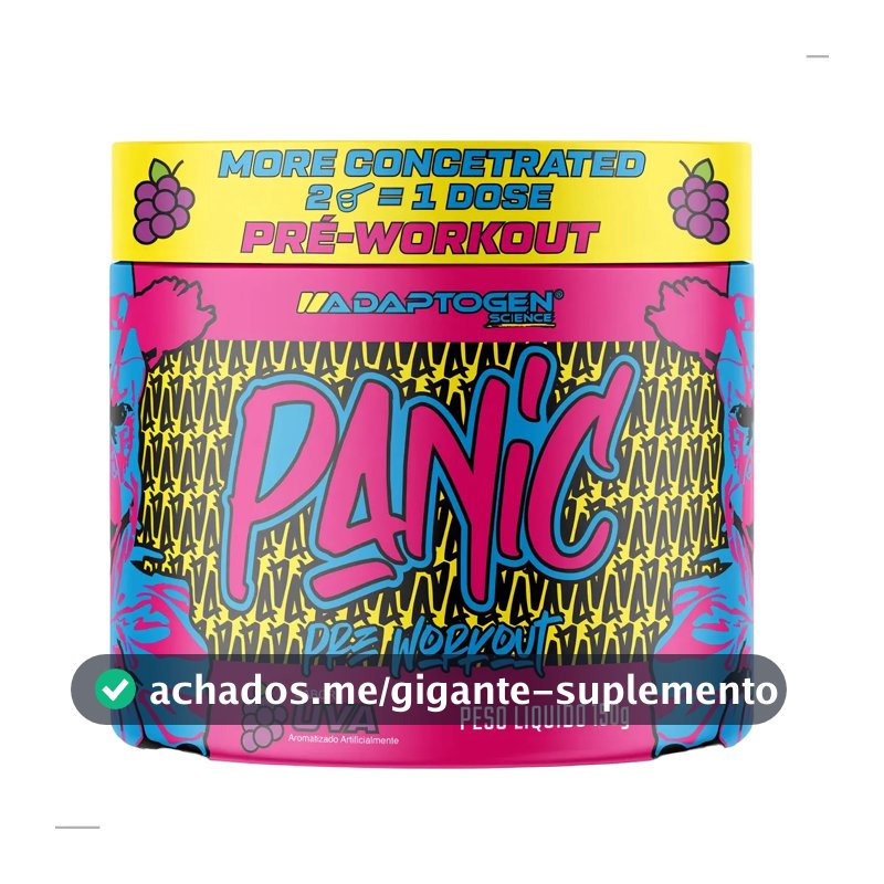 Suplemento em pó Adaptogen Science Pré Treino Beta-alanina Panic sabor Uva x 150g