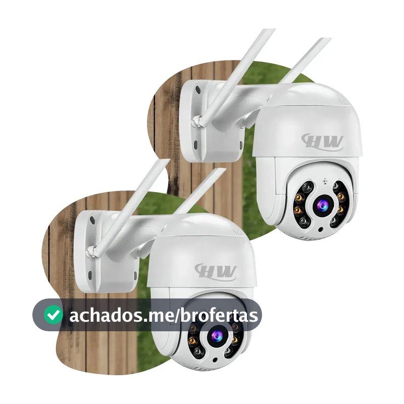 Kit 2 Câmeras Segurança Ip Interna Externa Wifi iCSee Infravermelho Prova D’Água - HW