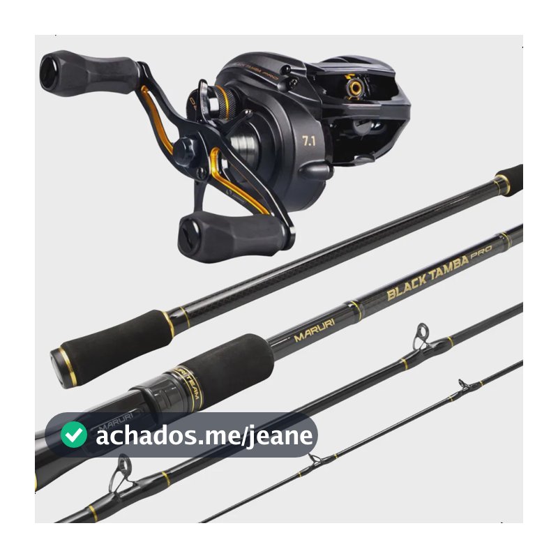 Kit Carrretilha E Vara Maruri Black Tamba Pro 2,40m 80lb Preto