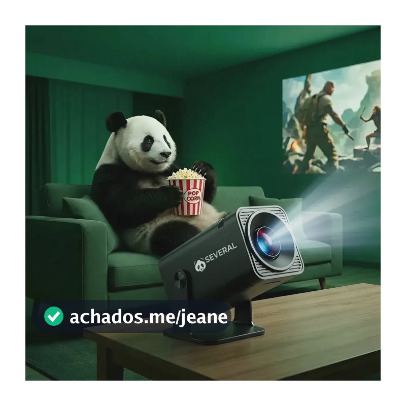 Mini Projetor Several HY320 Portátil Smart TV Android Full HD Suporte 4K WiFi 6 Bluetooth 390 ANSI Lumens HDMI USB Até 150 Polegadas Alto-falante Integrado Controle Remoto Bivolt Cinema em Casa Filmes