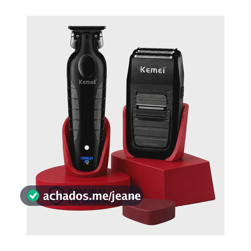 Kit Kemei Máquina Acabamento Km-2299 E Barbeador Shaver 1102 Preto 5v