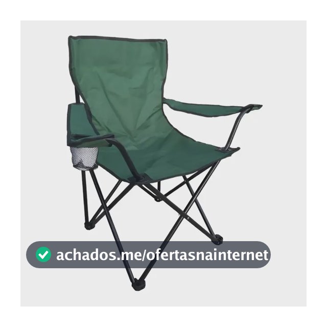 Cadeira Dobrável Resistente Com Bolsa Porta Copos Camping Cor Verde Sweet Studio