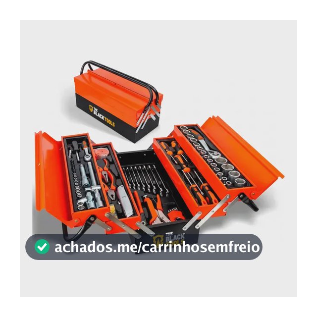 Caixa De Ferramenta Completa C/ 85 Peças Aço Crv Manutenção Preto E Laranja