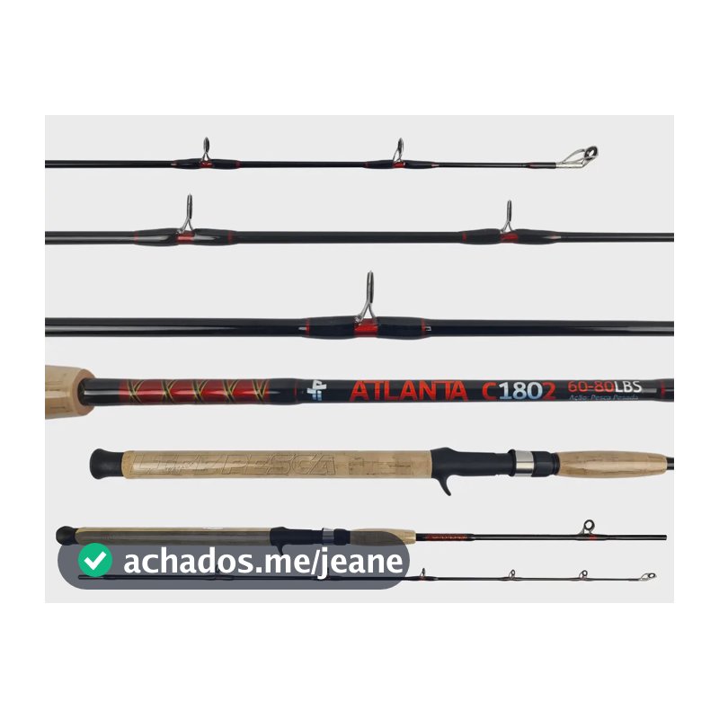 Vara Para Carretilha Albatroz Atlanta (1,80m) 60-80lbs 2 Pts