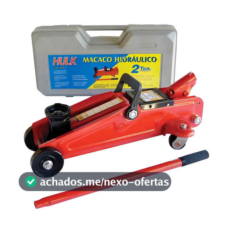 Macaco Hidráulico Tipo Jacaré 2ton Portátil C/ Maleta Hulk