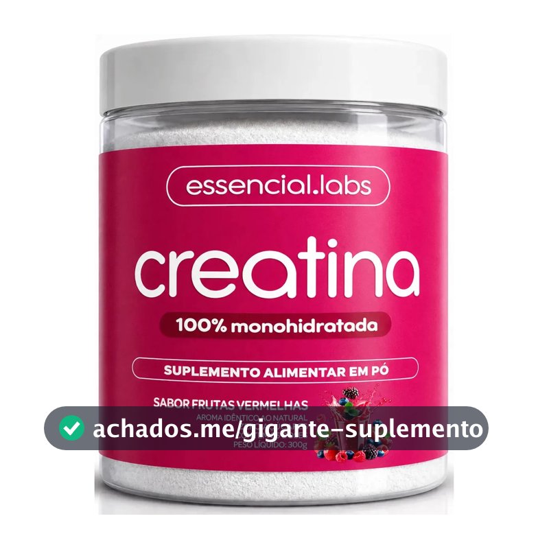 CREATINA MONOHIDRATADA 100% Pura - Sabor Frutas Vermelhas - 300g