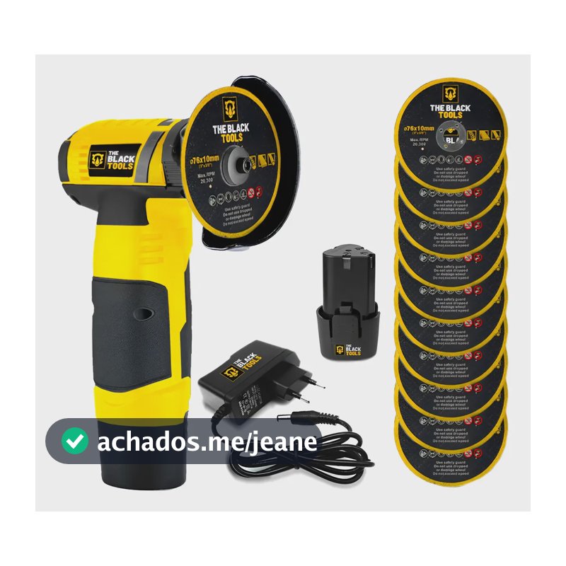 Esmerilhadeira Lixadeira Angular Portátil Sem Fio 12v 660w  Amarelo/preto 127/220v 60hz