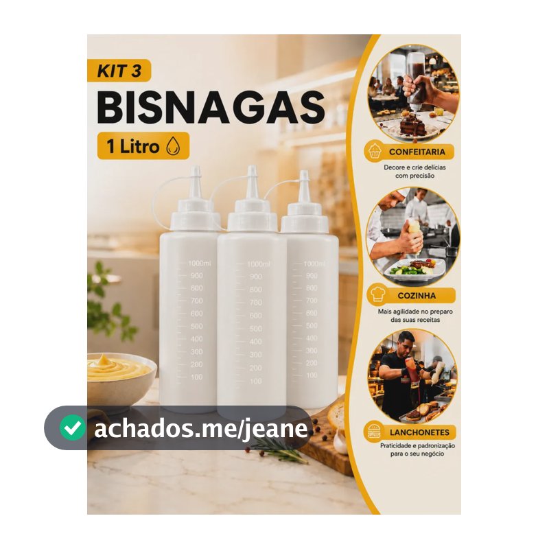 Kit 3 Bisnaga Para Molhos Profissional 1 Litro Tubo Maionese Bisnagas Ketchup Bisnaga Para Caldas Sorvete Mariazinha