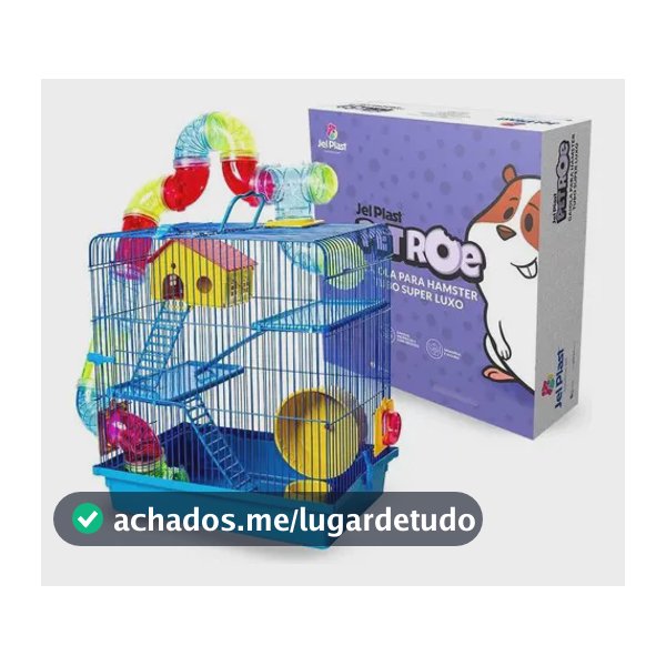 Gaiola Hamster Luxo 3 Andares Tubo Super Azul (5 Unid) Cor Lilás