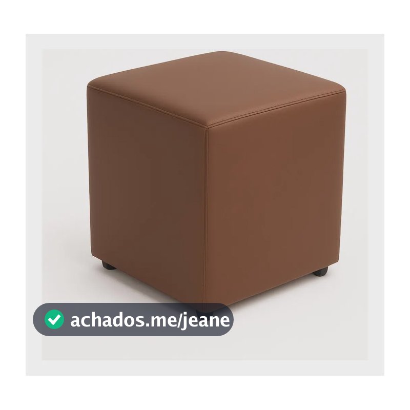 Puff Quadrado Corino 40x35 Cm - Diversas Cores Cor Marrom