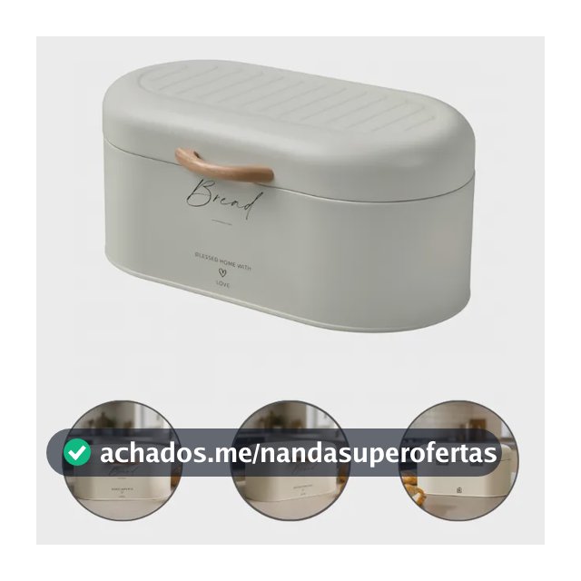 Porta Pão Grande Metal Organizador De Pães Bolo Moderno Creme Liso
