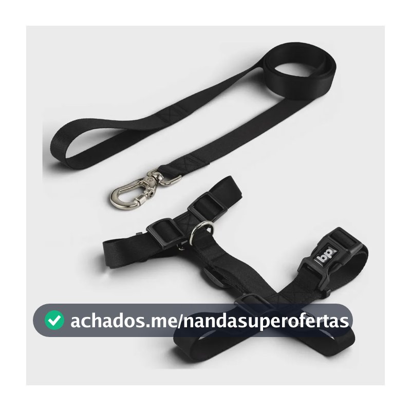 Coleira Peitoral Com Guia Para Cachorro Tamanho Médio Porte Regulável ajustável Bulldog Bug SRD Vira Lata Beagle Corgi Pet Cães Basic Pet Cor Preto