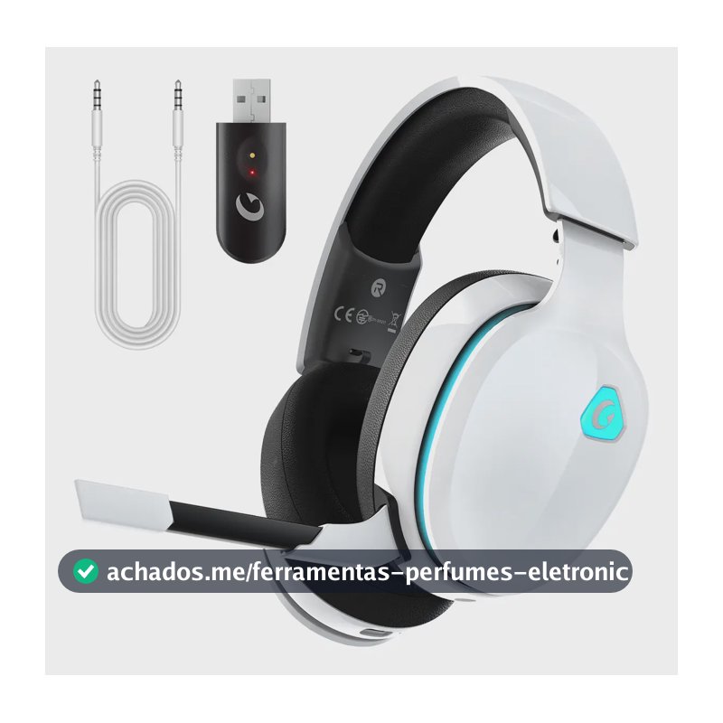 Fone De Ouvido Gamer Headset USB Olafvi Captain 300 Com Fio Branco Microfone Cancelamento De Ruído PS5 PS4 PC Switch (1 pc)