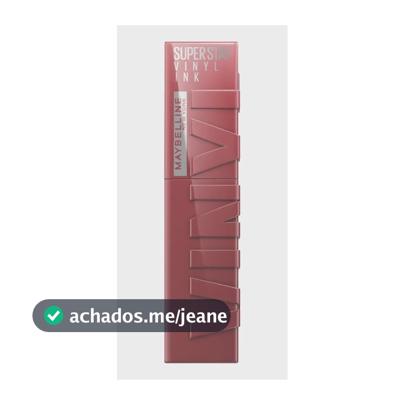 Batom Líquido, Longa Duração, Acabamento Vinil Espelhado e Efeito Gloss, Brilho Instantâneo, Conforto para os Lábios, Fórmula Vegana, Cor Witty, SuperStay Vinyl Ink Maybelline NY 4,2ml