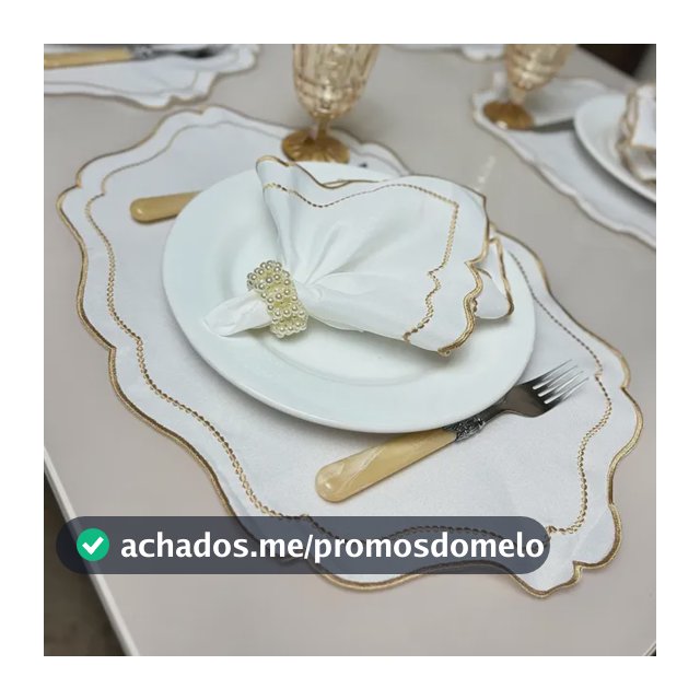 Jogo Americano Realeza 8 Peças Souplast Guardanapo Bordado
