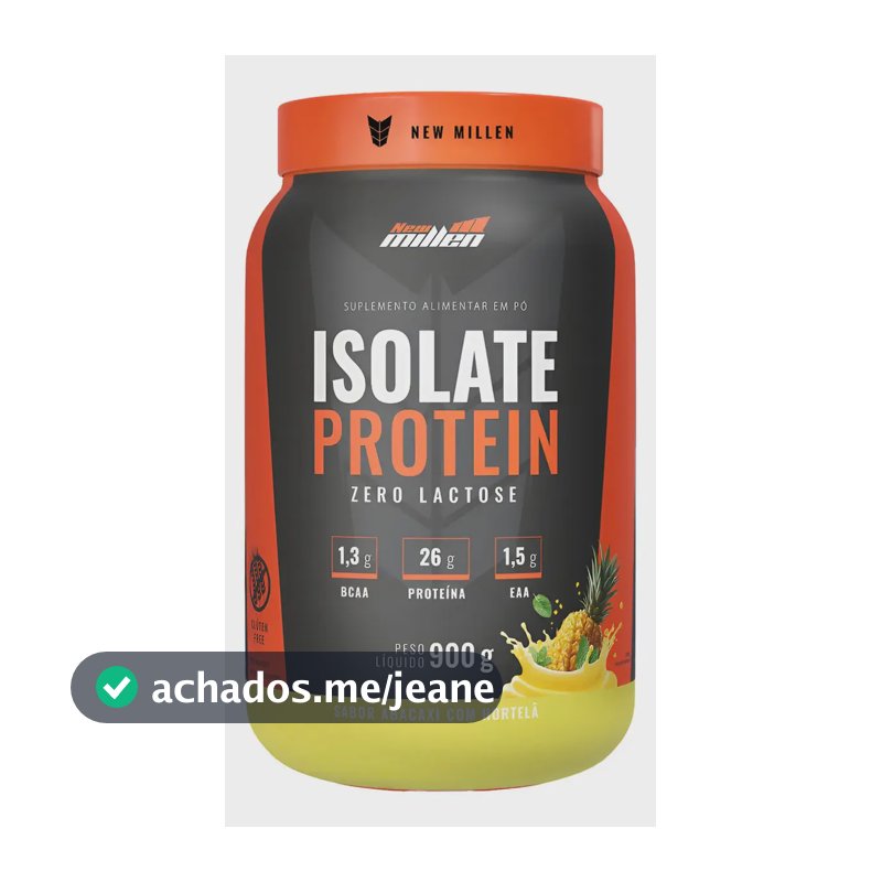 Isolate Protein Zero Lactose New Millen 900g Sabor Abacaxi Com Hortelã