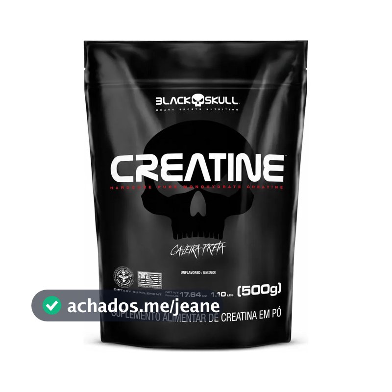 Creatina Monohidratada Pura Black Skull Pura - 100% Monoidratada Em Pó Sem Sabor X 500g