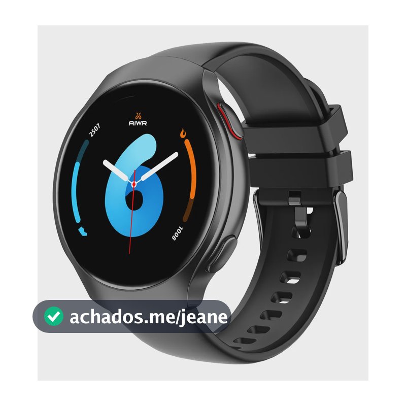 Relógio Inteligente Smartwatch Wupro Aiwr Orbit Gps 1.43" Amoled Bluetooth 5atm 390mah IA ChatGpt, Assistente De Voz, 160 modos esportivos, redondo Preto