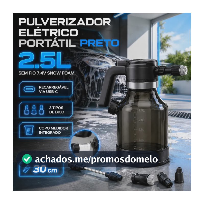 Pulverizador Elétrico VERUNTO de 2.5 L com Bateria para Jardim e Limpeza