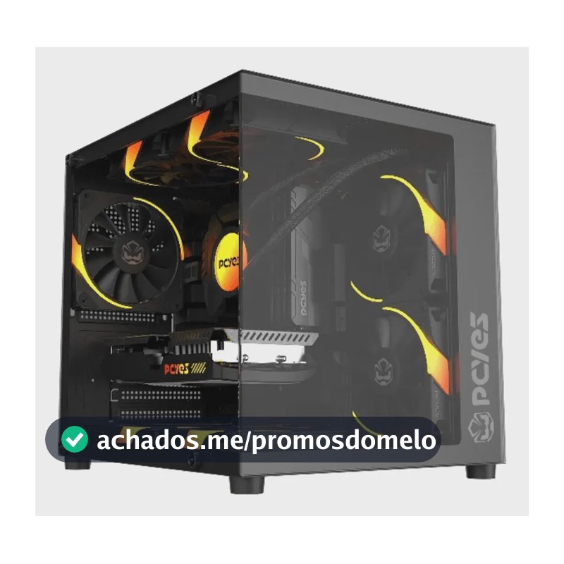 Gabinete Gamer Pcyes Forcefield Mini Black Vulcan - Gffmnbv
