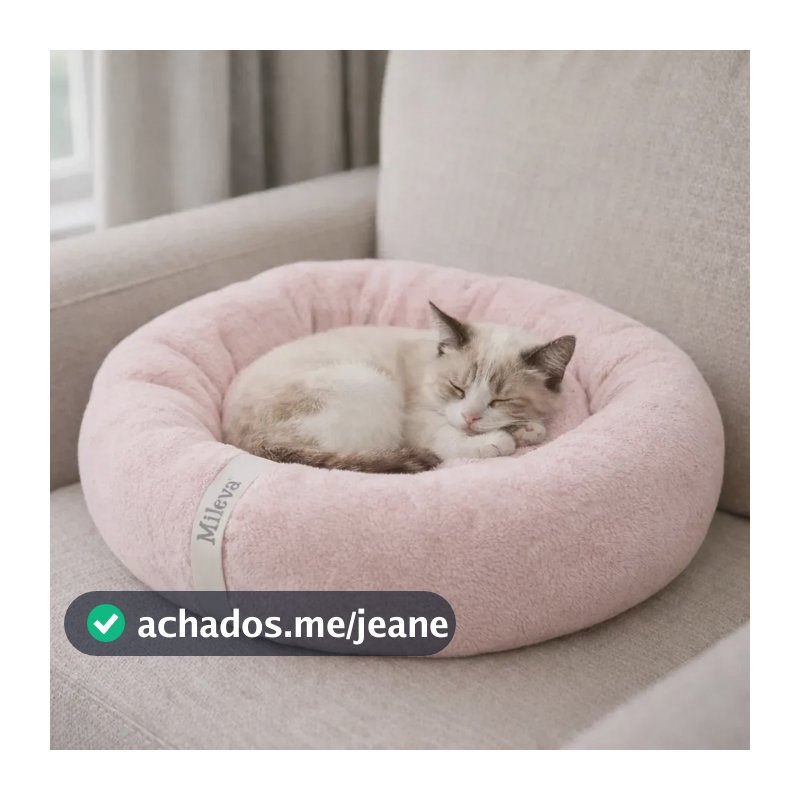 Cama De Gato Caminha Nuvem Ninho Pet Soft Redonda 50x50cm Cor Rosê