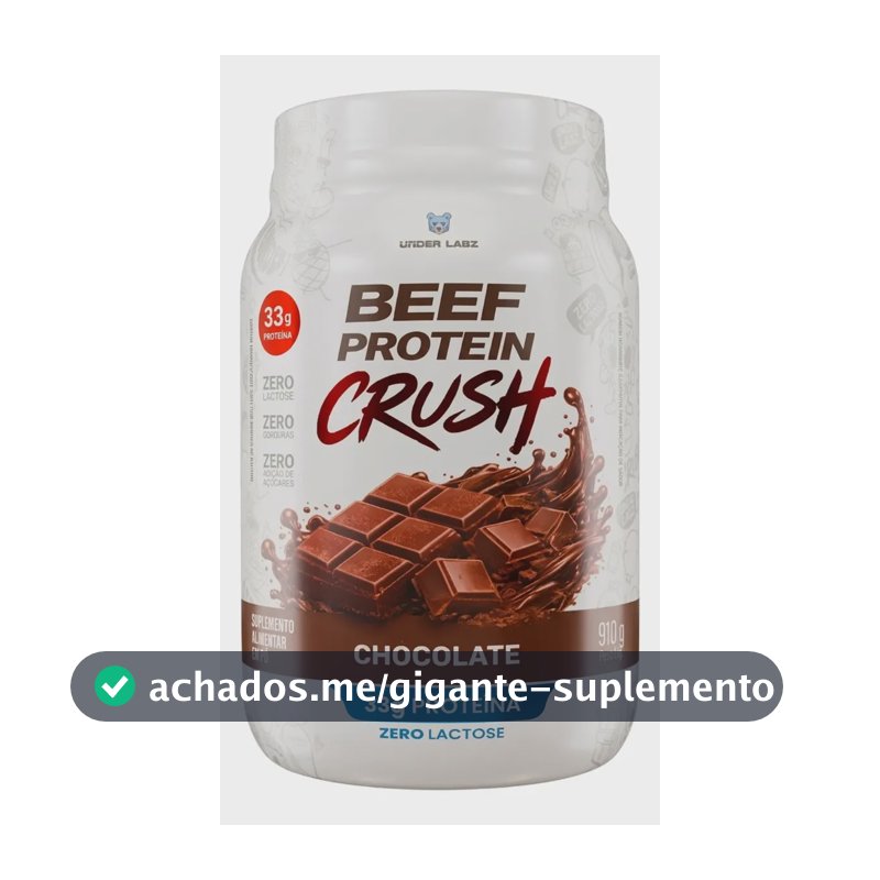 Beef Protein Crush Under Labz Whey Isolado Hidrolisada Carne Beef Protein Chocolate 910g