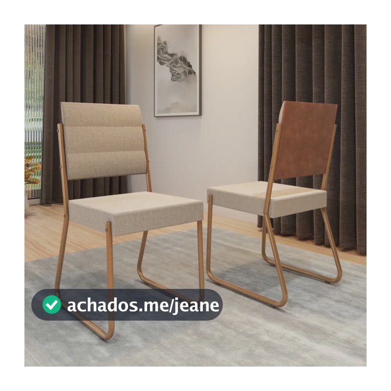 Conjunto 2 Cadeiras De Jantar 1736 Carraro Caramelo Rose