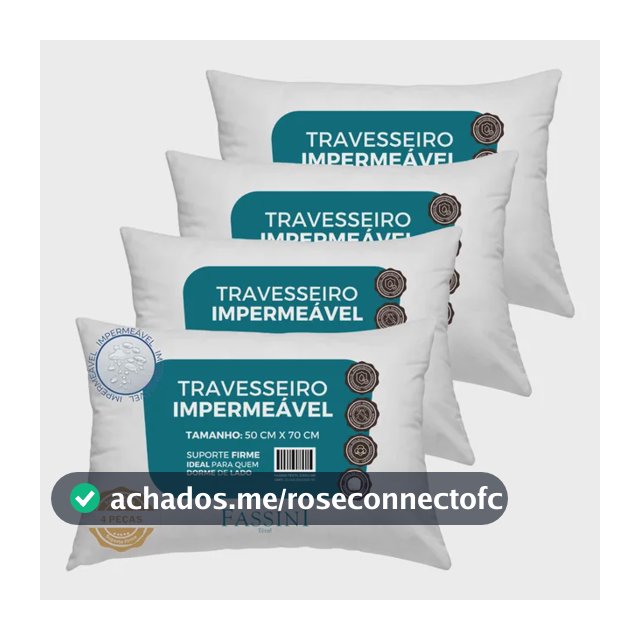4 Travesseiros Antialérgico Impermeável 50x70 Super Macio Branco