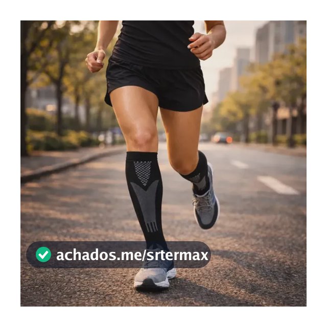 Meia De Compressão Esportiva Cano Alto 3/4 Corrida Ciclismo