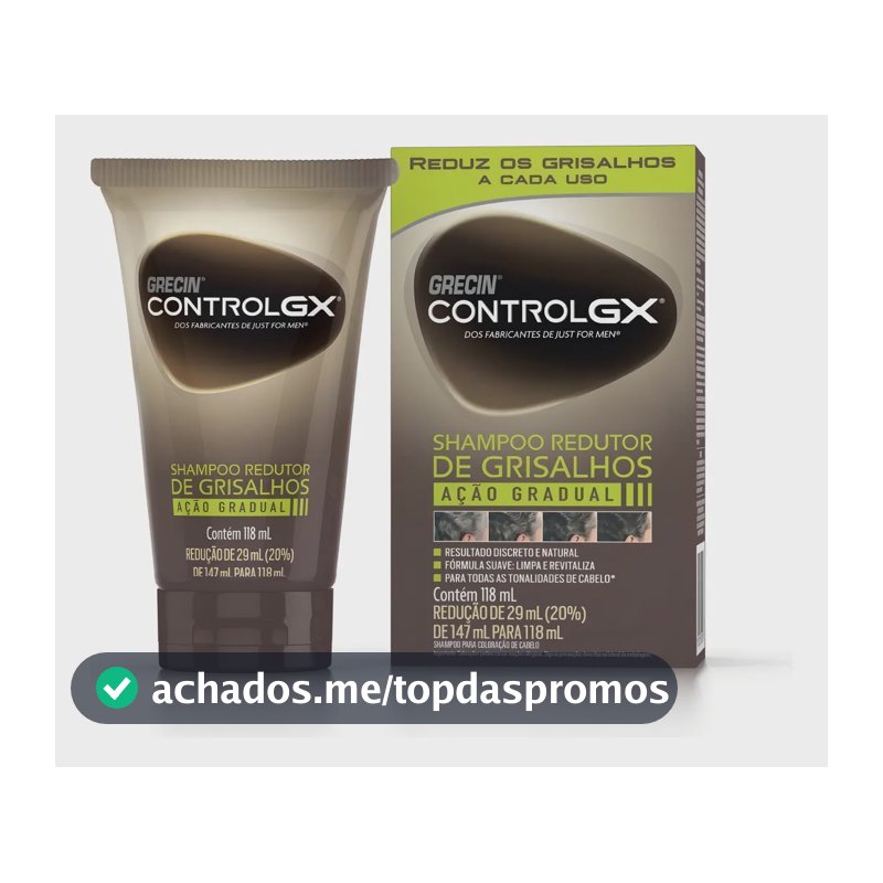 Shampoo Tonalizante Grecin Control GX Reduz Grisalho 118ml